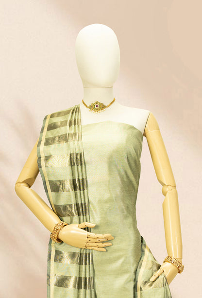 Refreshing Mint Green Silk Kurta Set With Dupatta & Pants