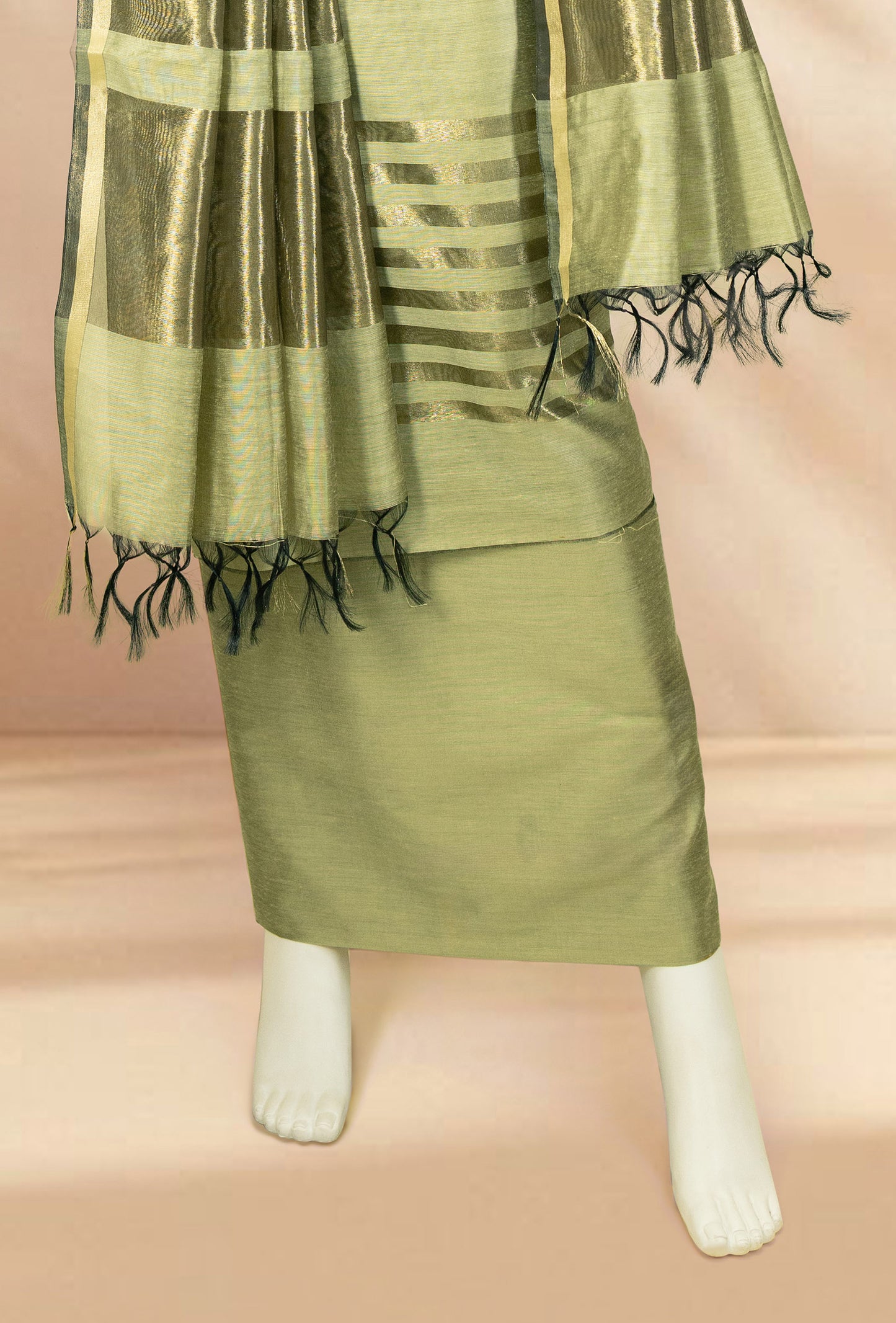 Refreshing Mint Green Silk Kurta Set With Dupatta & Pants