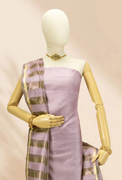 Mauve Silk Kurta Set With Dupatta & Pants