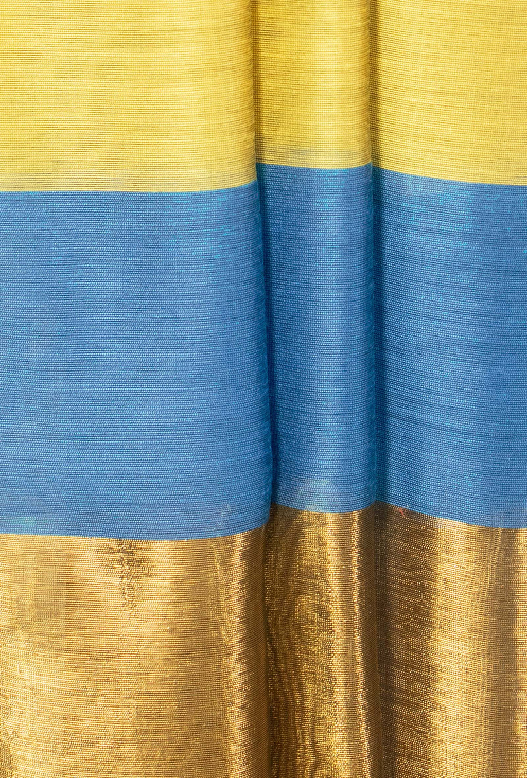 Blue & Yellow Silk Kurta Set