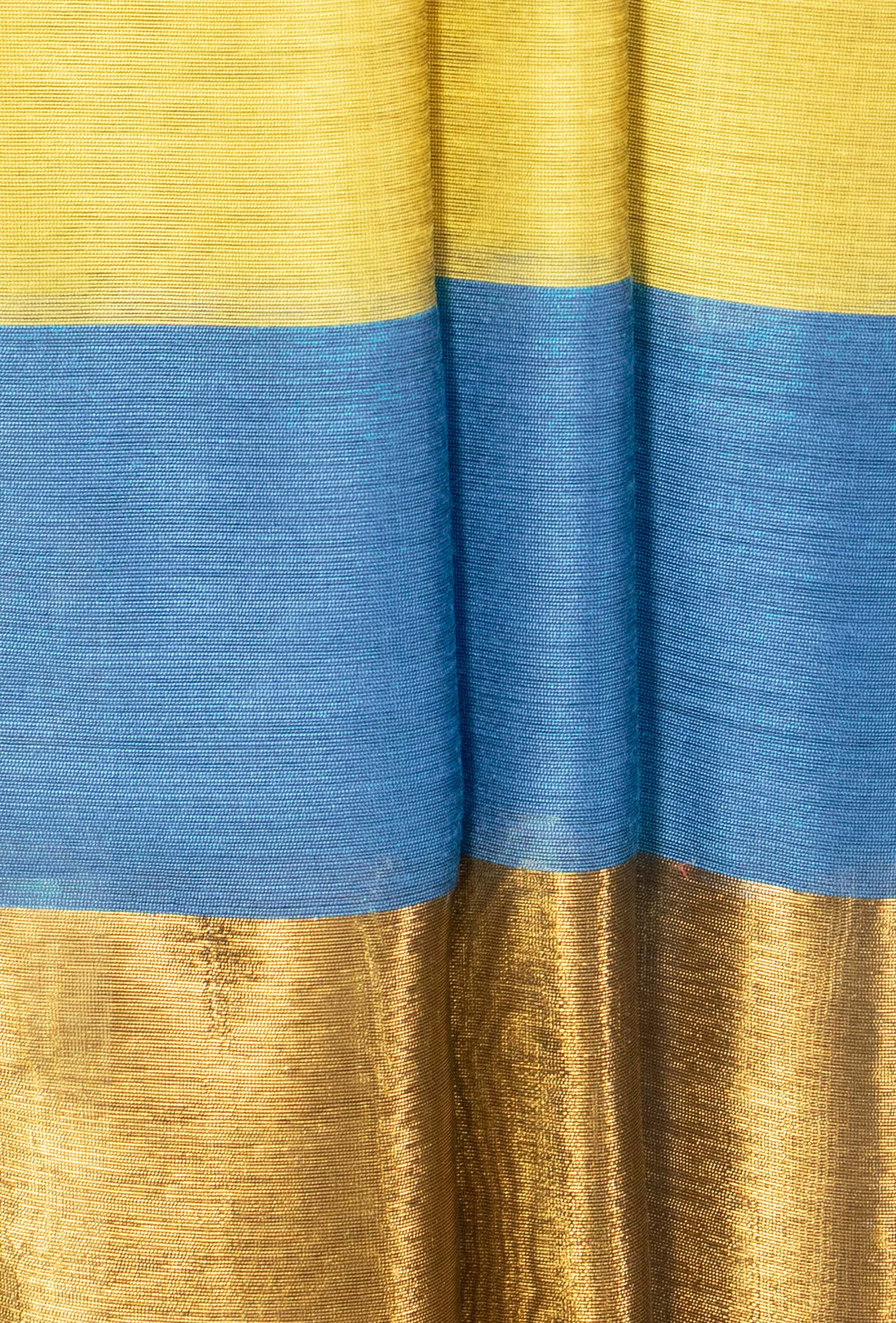 Blue & Yellow Silk Kurta Set