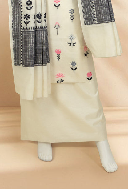 Ivory Chanderi Suit Set