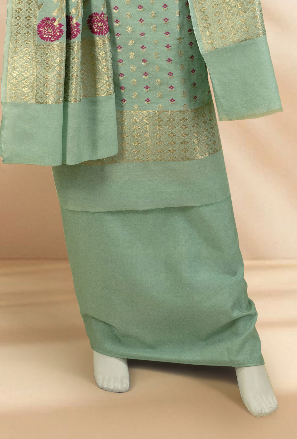 Sea Blue Chanderi Silk Kurta Set