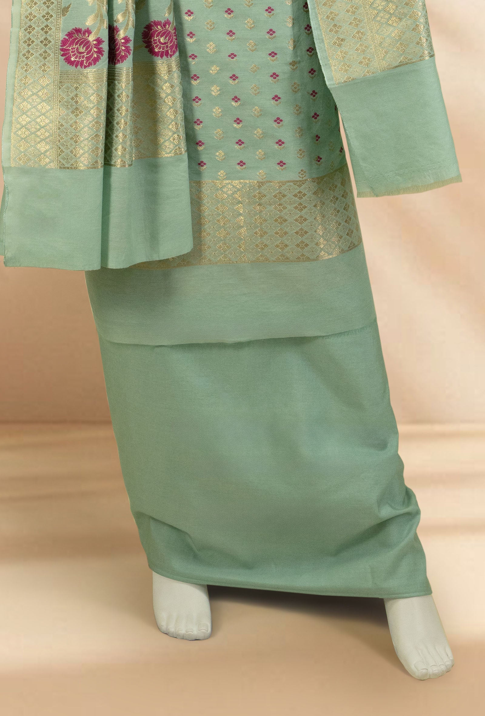 Sea Blue Chanderi Silk Kurta Set