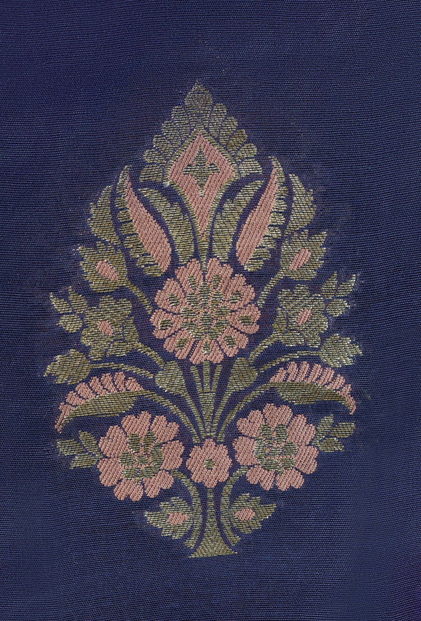 Royal Blue Chanderi Kurta Set With Cotton Silk Pants & Dupatta