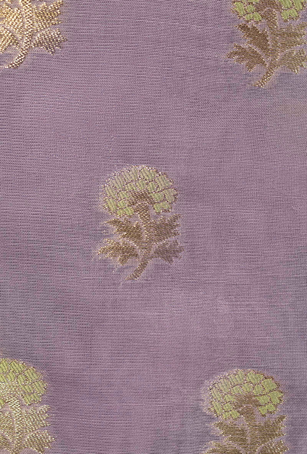 Lilac Chanderi Silk Kurta Set With Cotton Silk Pants & Dupatta