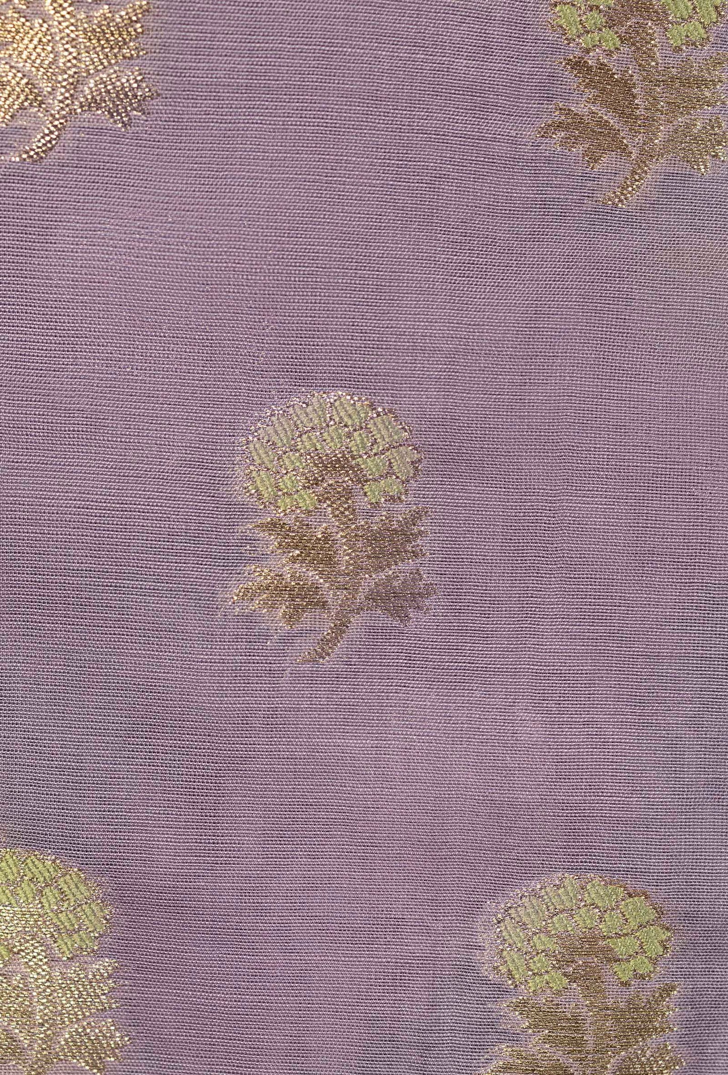 Lilac Chanderi Silk Kurta Set With Cotton Silk Pants & Dupatta