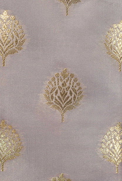 Lilac Chanderi Silk Kurta Set With Dupatta & Pants