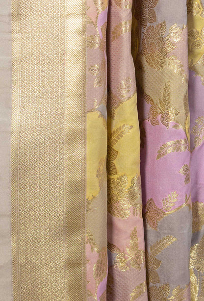 Lilac Chanderi Silk Kurta Set With Dupatta & Pants