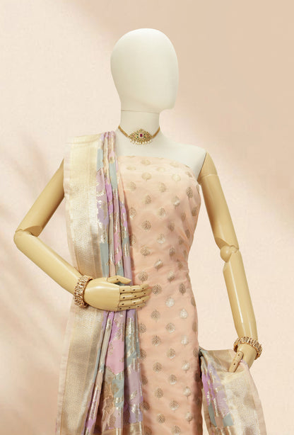 Peach Elegance Chanderi Silk Kurta Set