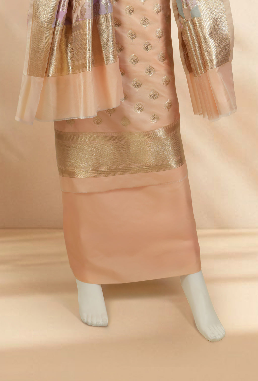 Peach Elegance Chanderi Silk Kurta Set
