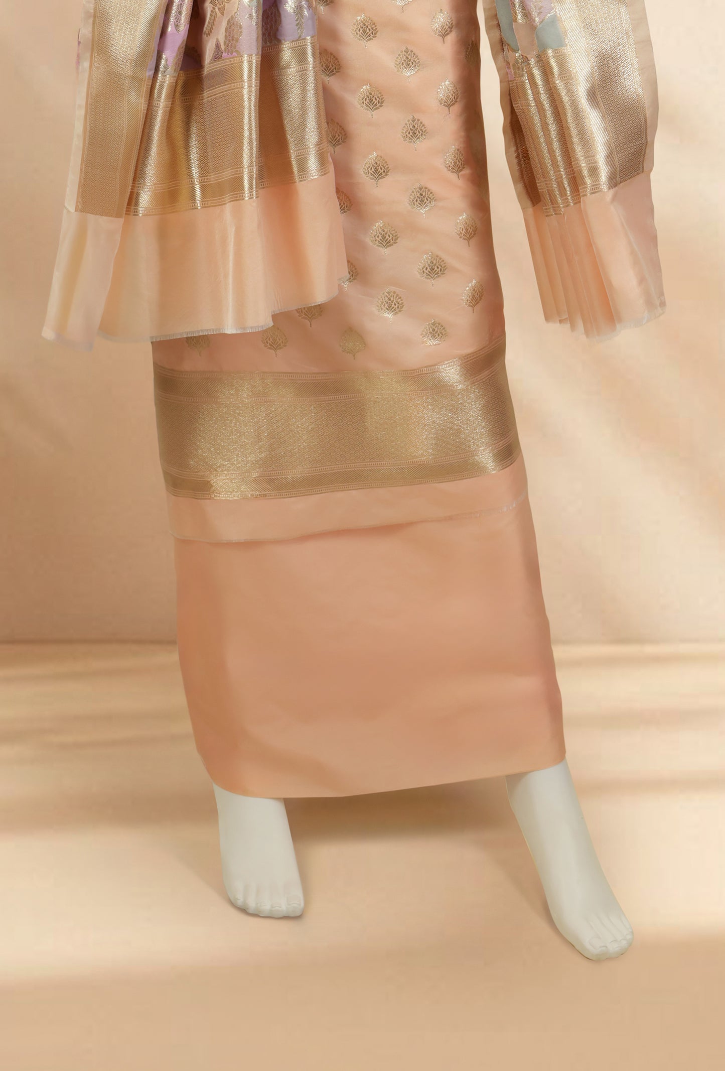 Peach Elegance Chanderi Silk Kurta Set