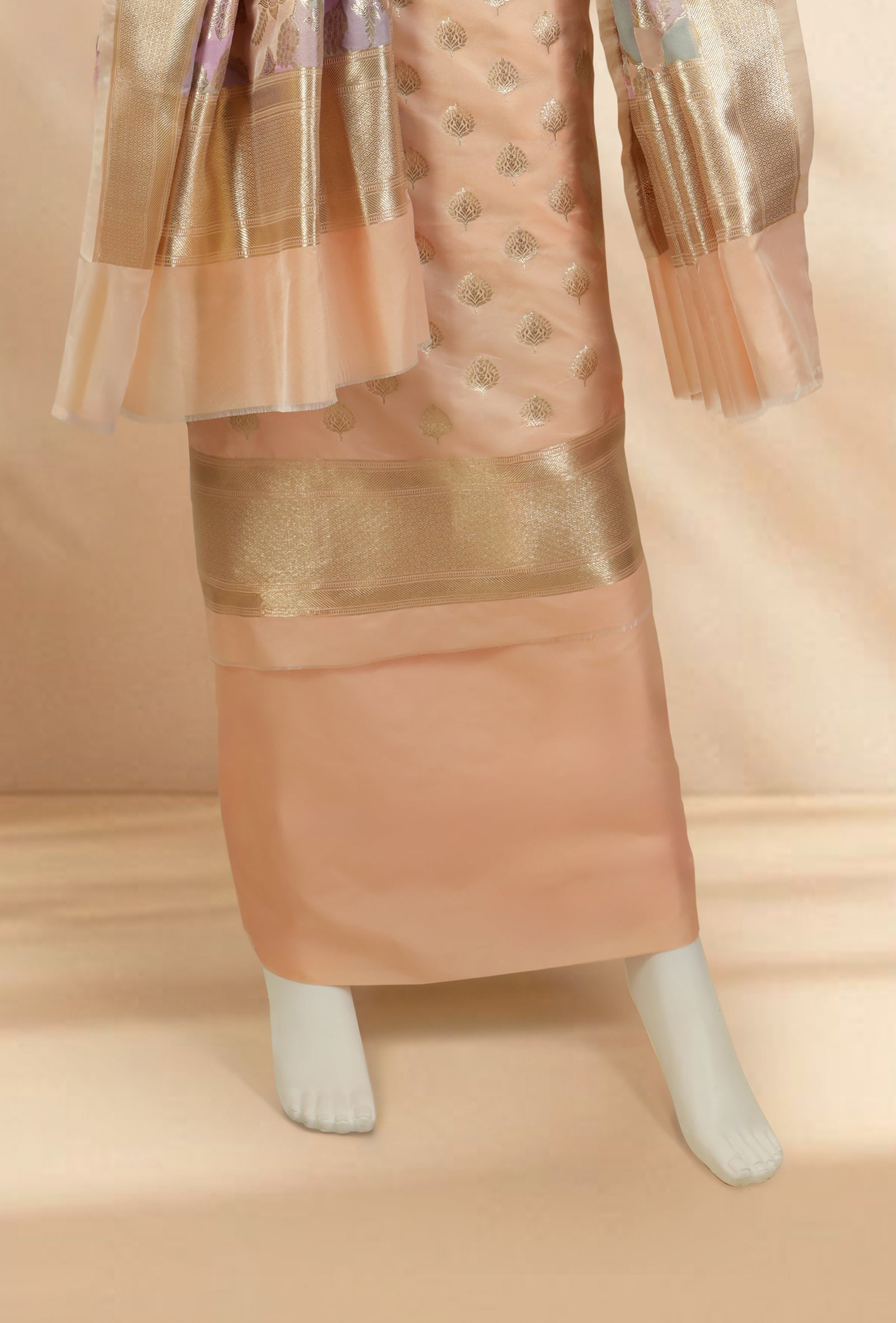 Peach Elegance Chanderi Silk Kurta Set