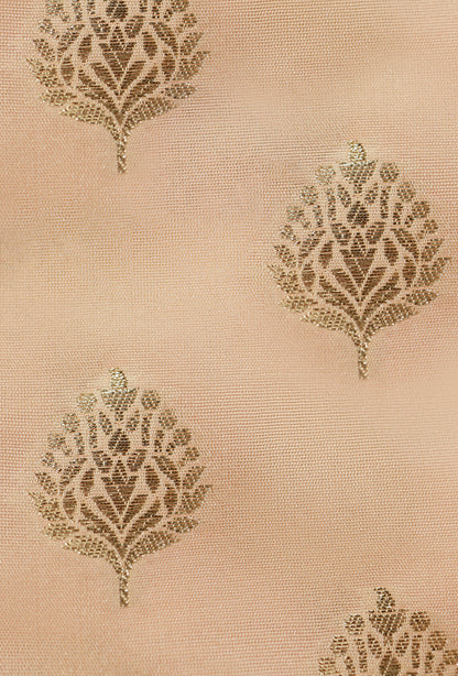 Peach Elegance Chanderi Silk Kurta Set