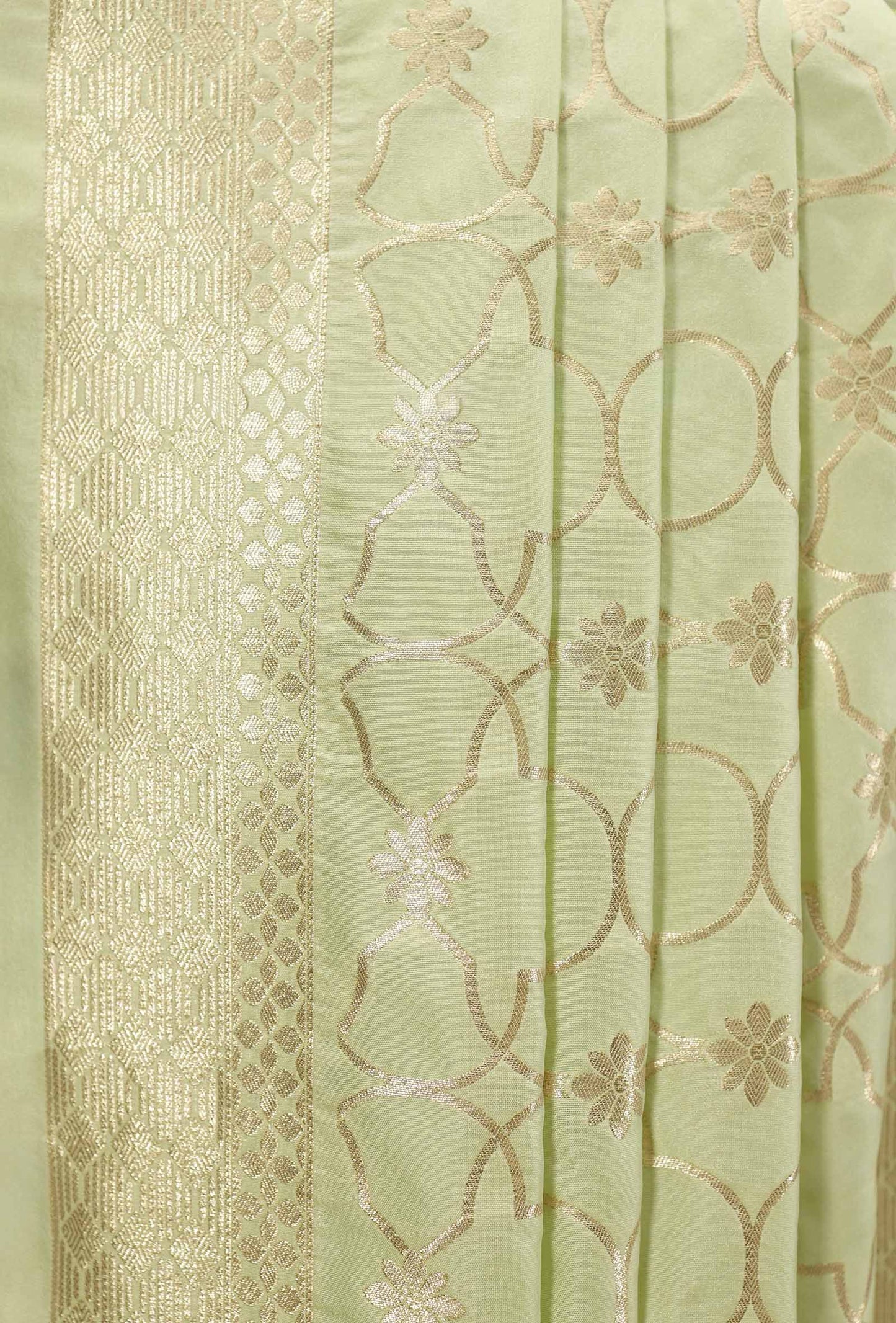 Pista Green Grace Chanderi Silk Kurta Set With Dupatta And Pants