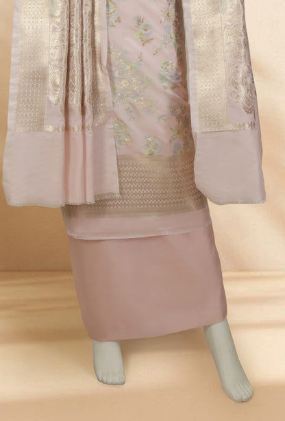 Light Peach & Antique Gold Chanderi Silk Kurta Set