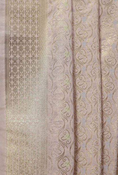 Light Peach & Antique Gold Chanderi Silk Kurta Set