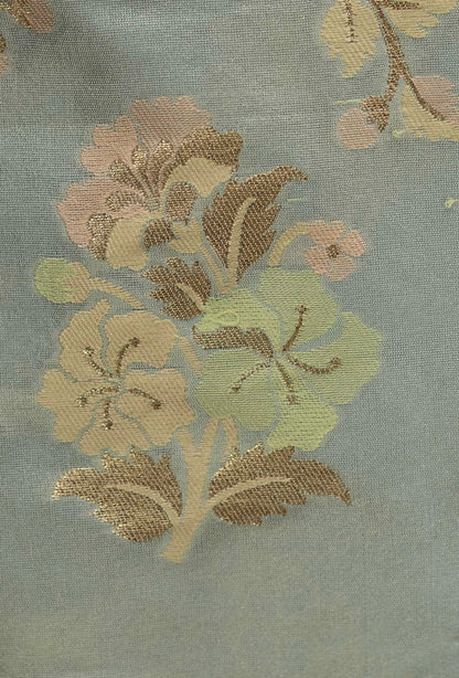 Powder Blue Chanderi Silk Kurta Set With Dupatta & Pants