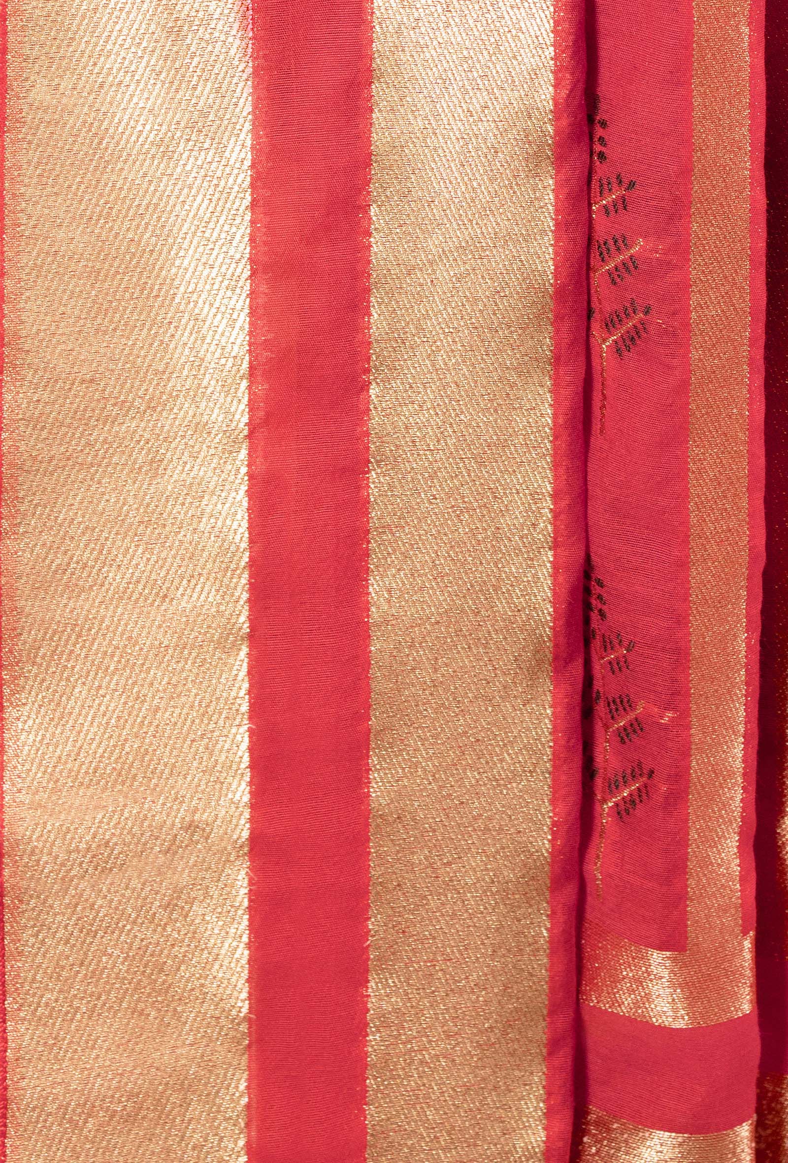 Elegant Red Chanderi & Cotton Silk Fabric
