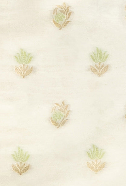 Ivory & Green Chanderi Suit Set