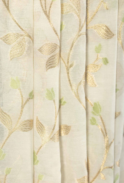 Ivory & Green Chanderi Suit Set