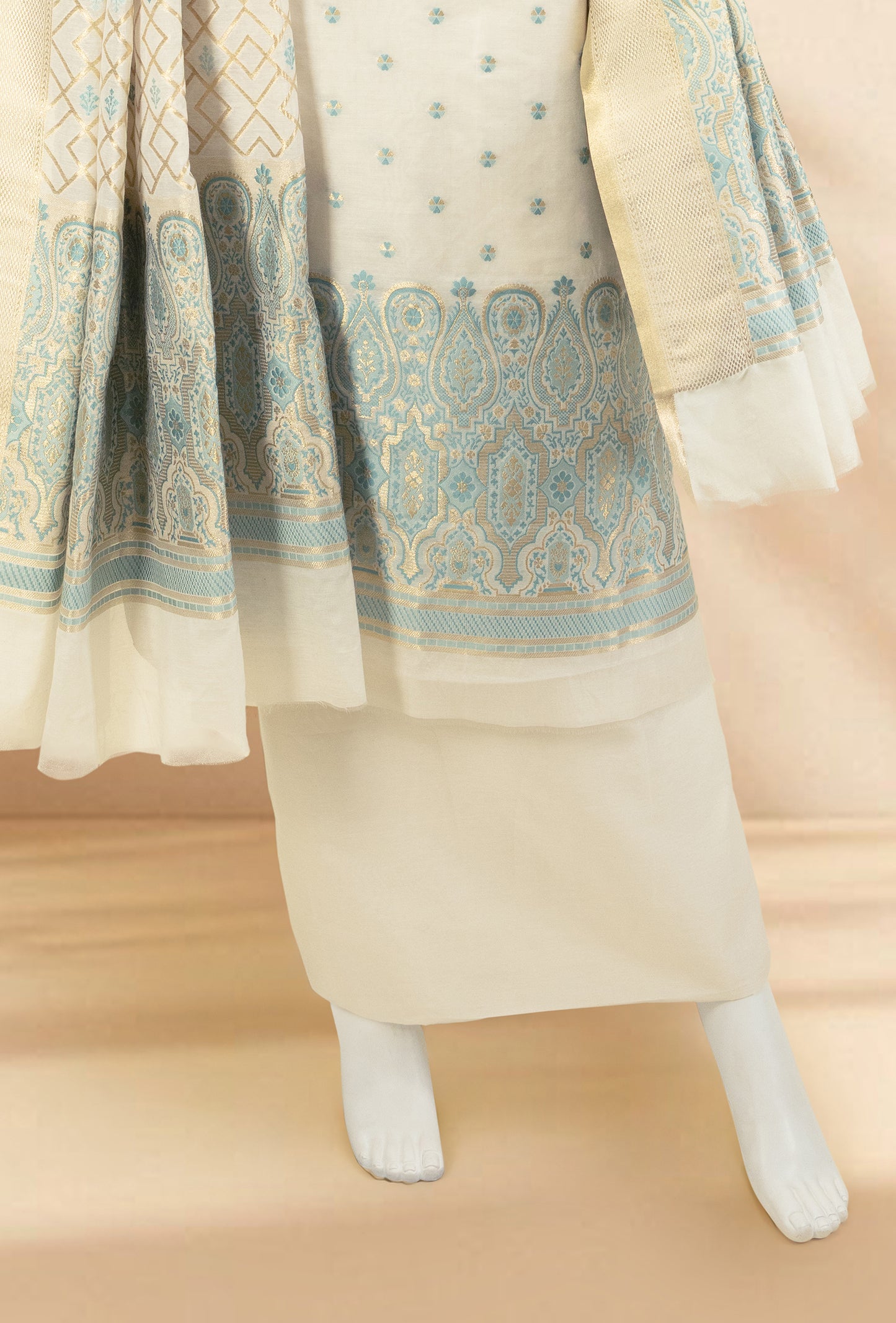 Ivory Chanderi Suit Set