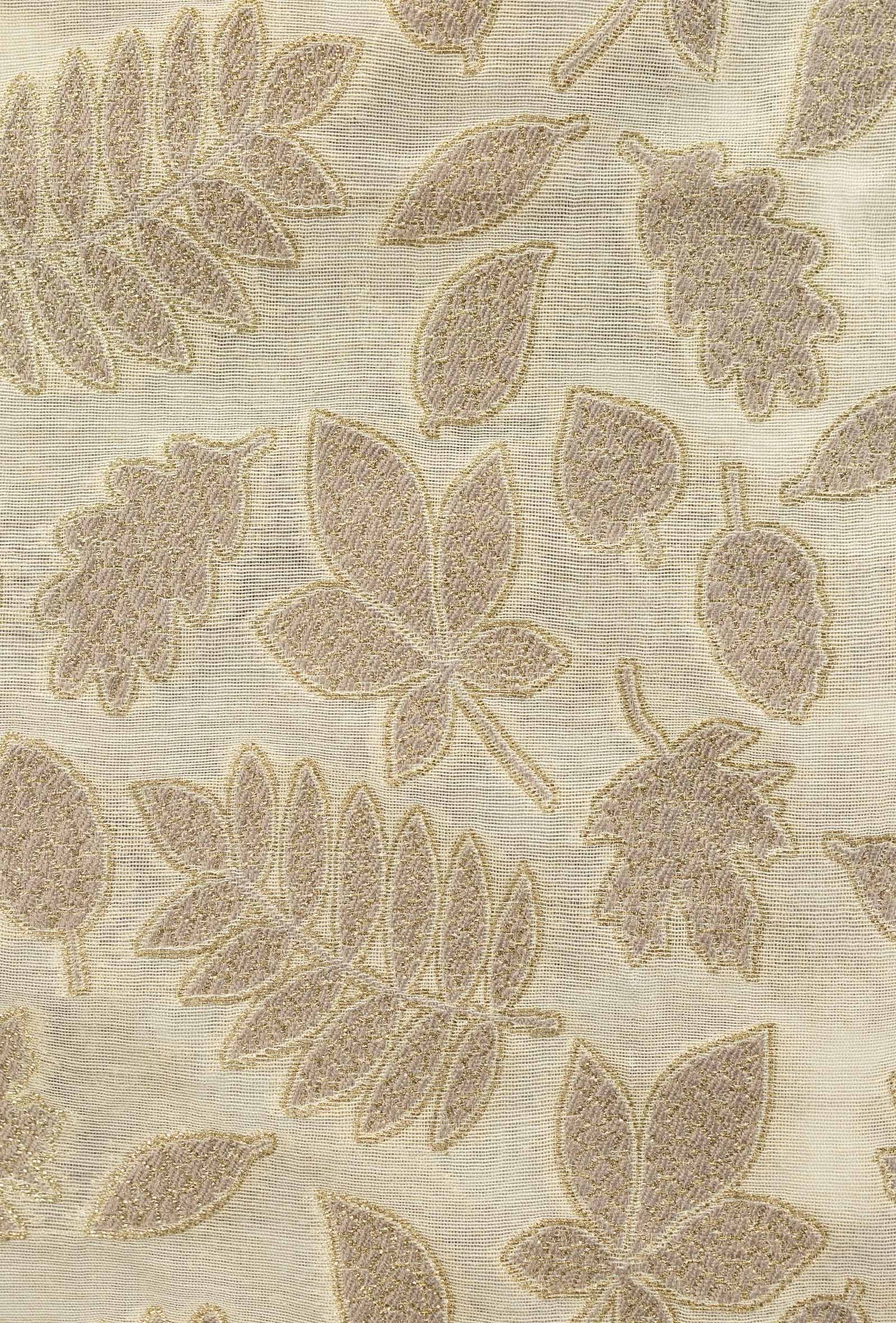 Cream & Lylac Chanderi Suit Set With Antique Gold Highlights