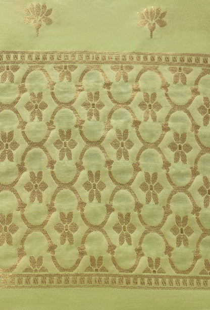 Pista Green & Powder Blue Chanderi Silk Suit Set