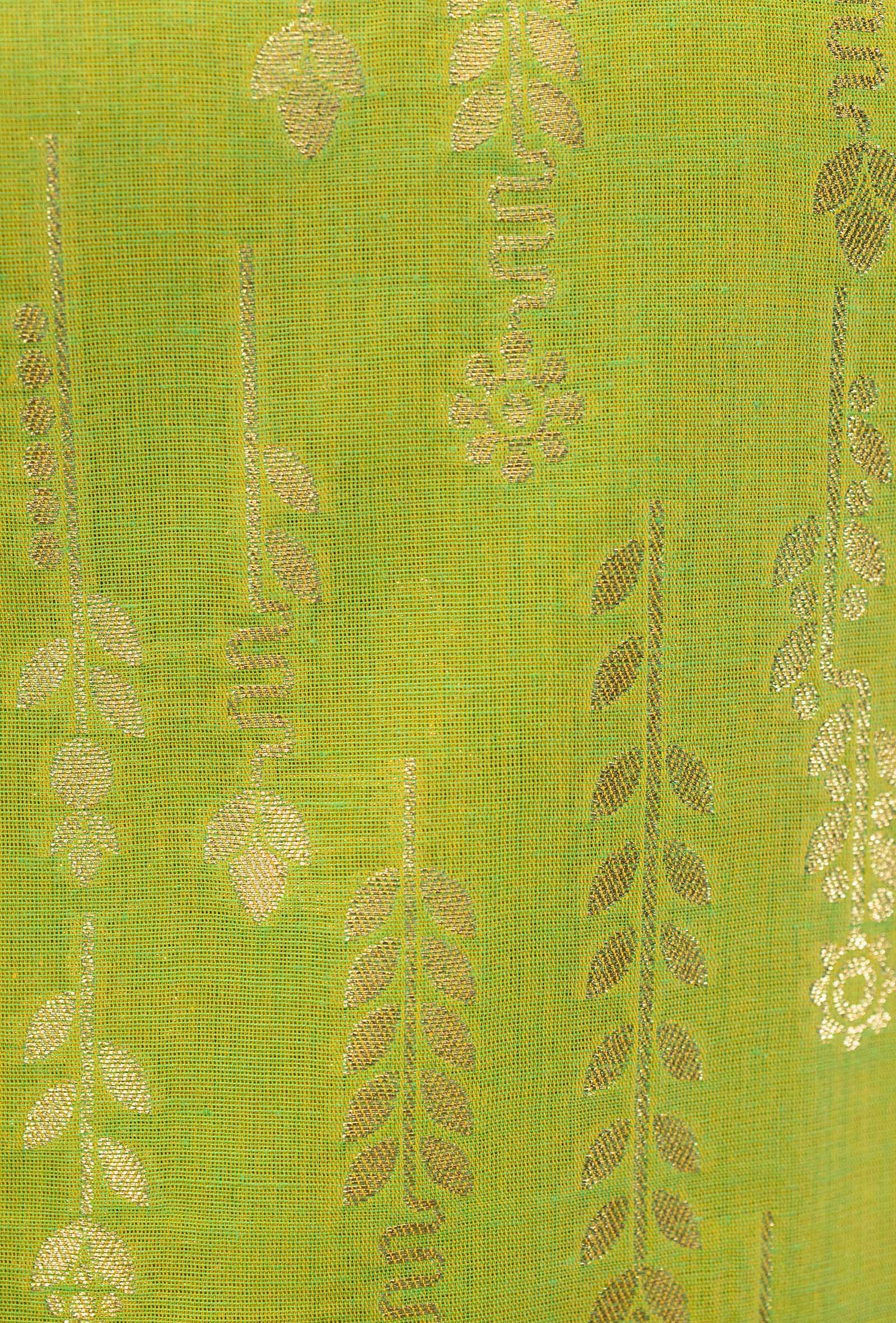 Two-Tone Green Brocade & Chanderi Silk Suit Set