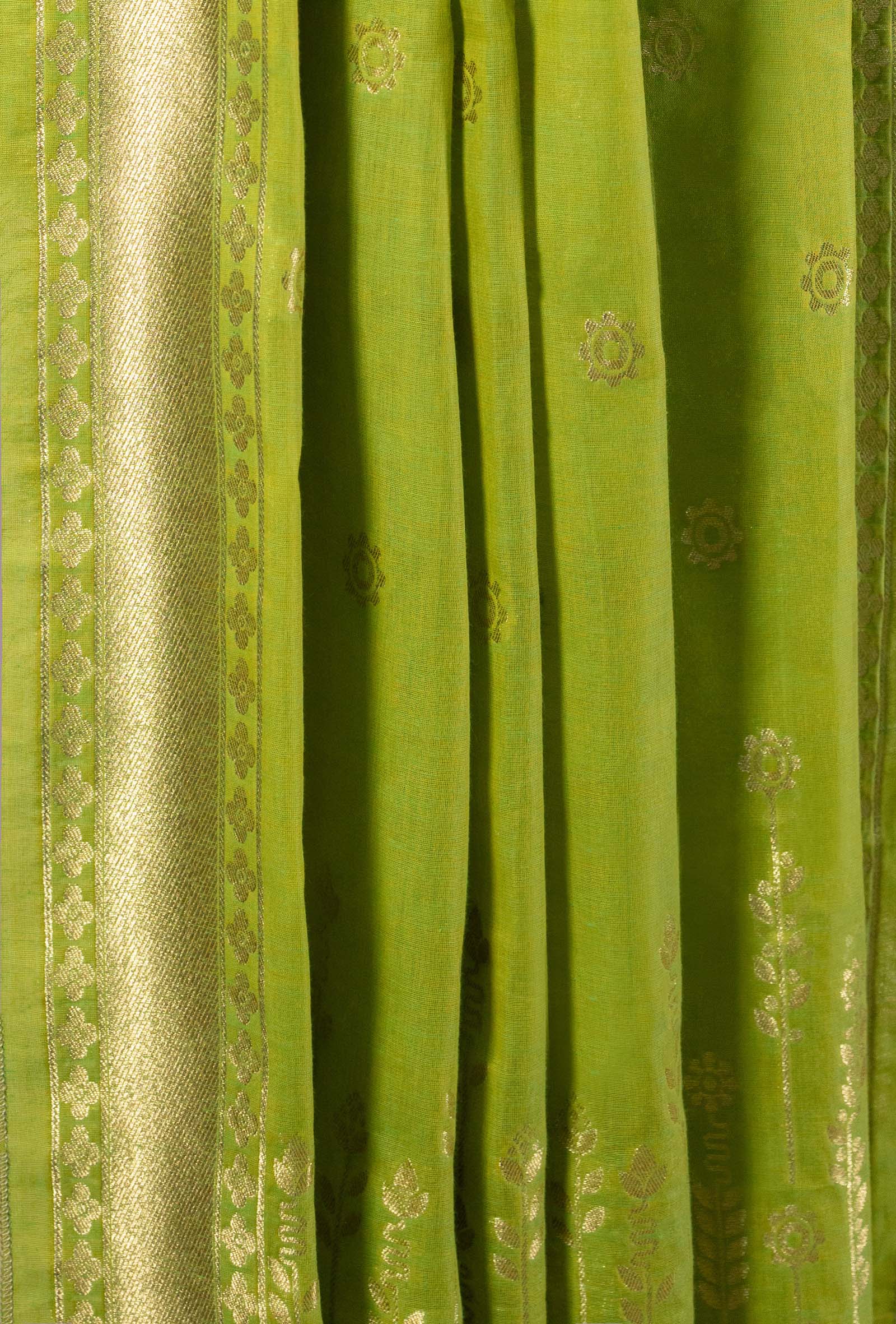 Two-Tone Green Brocade & Chanderi Silk Suit Set