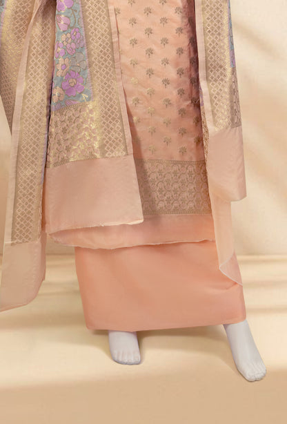 Peach Chanderi Silk Kurta Dupatta And Pants Set