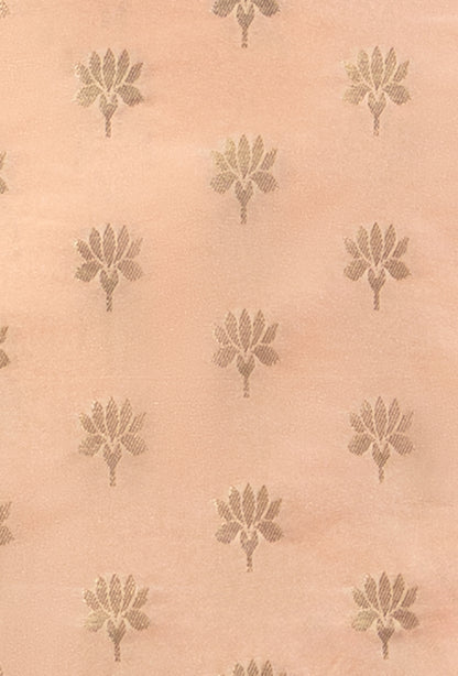 Peach Chanderi Silk Kurta Dupatta And Pants Set