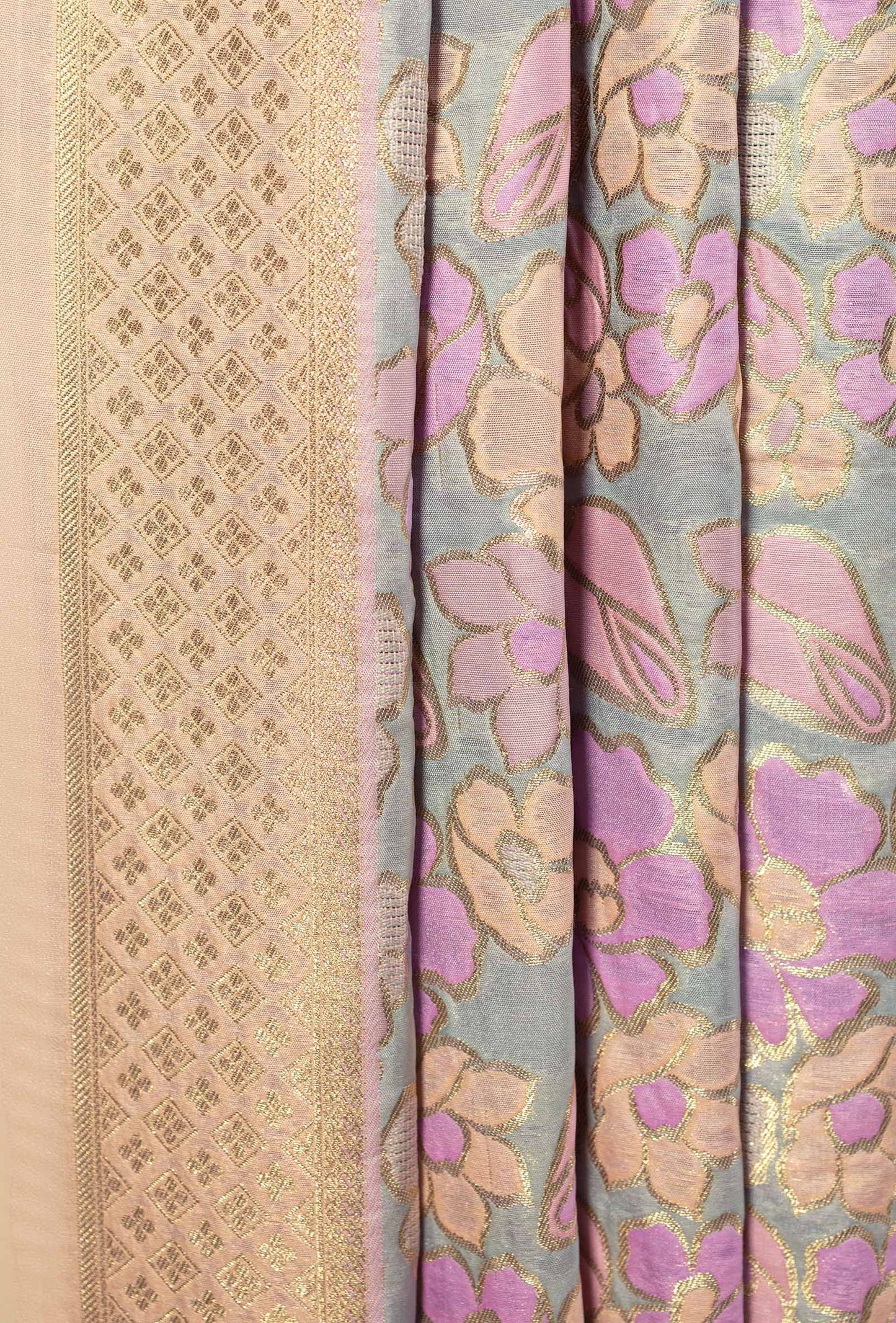 Peach Chanderi Silk Kurta Dupatta And Pants Set