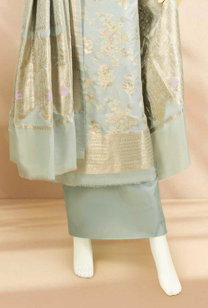 Antique Gold Chanderi Silk Kurta, Dupatta & Pants Set