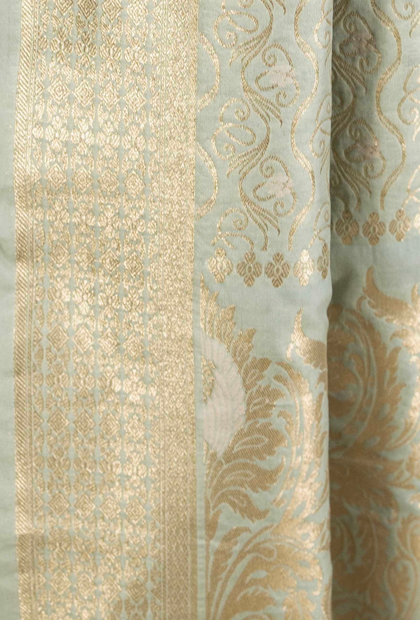 Antique Gold Chanderi Silk Kurta, Dupatta & Pants Set