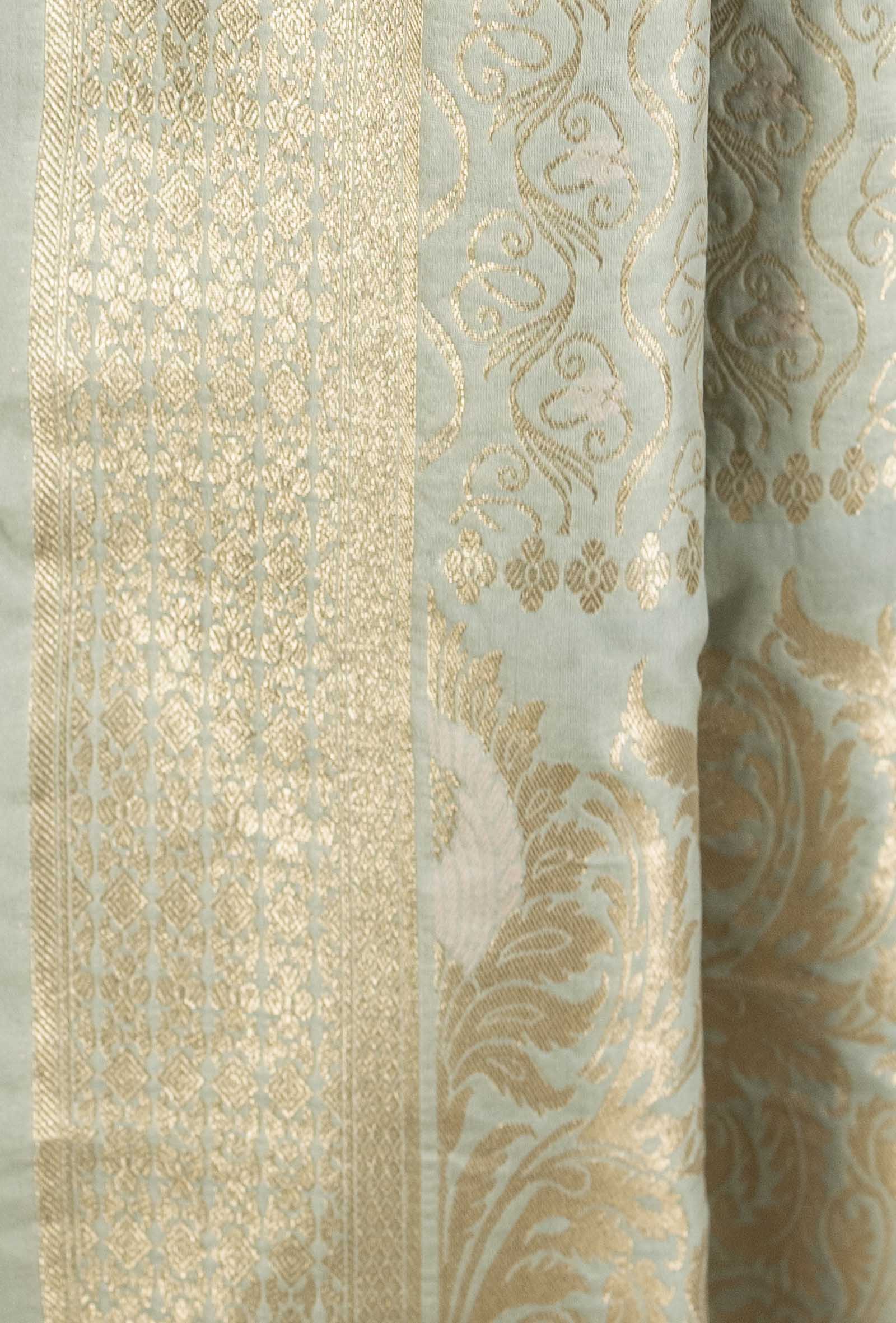 Antique Gold Chanderi Silk Kurta, Dupatta & Pants Set
