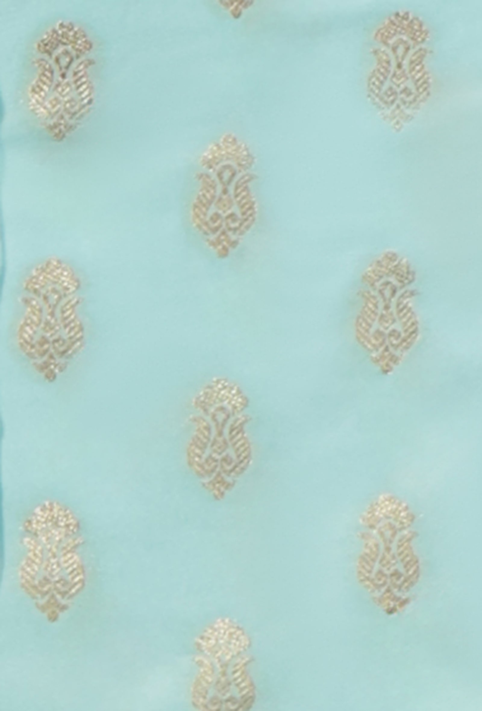 Firozi Chanderi Silk Kurta, Dupatta & Pants Set