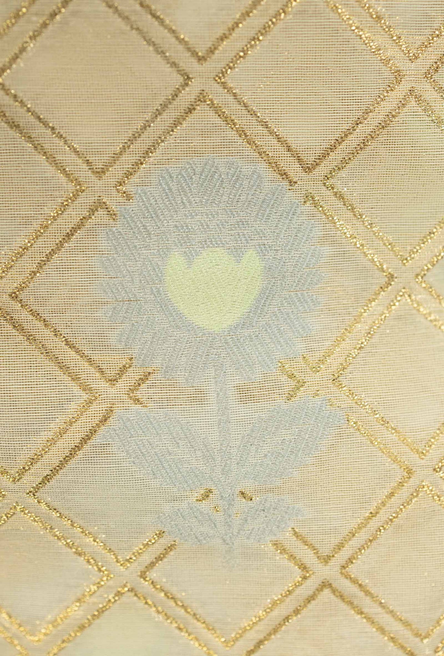 Cream Chanderi Kurta, Dupatta & Pants Set