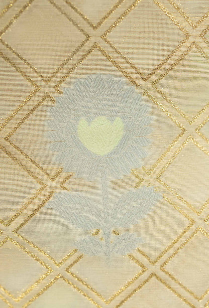 Cream Chanderi Kurta, Dupatta & Pants Set