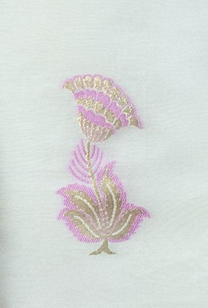 Ivory Chanderi Kurta, Dupatta & Pants Set