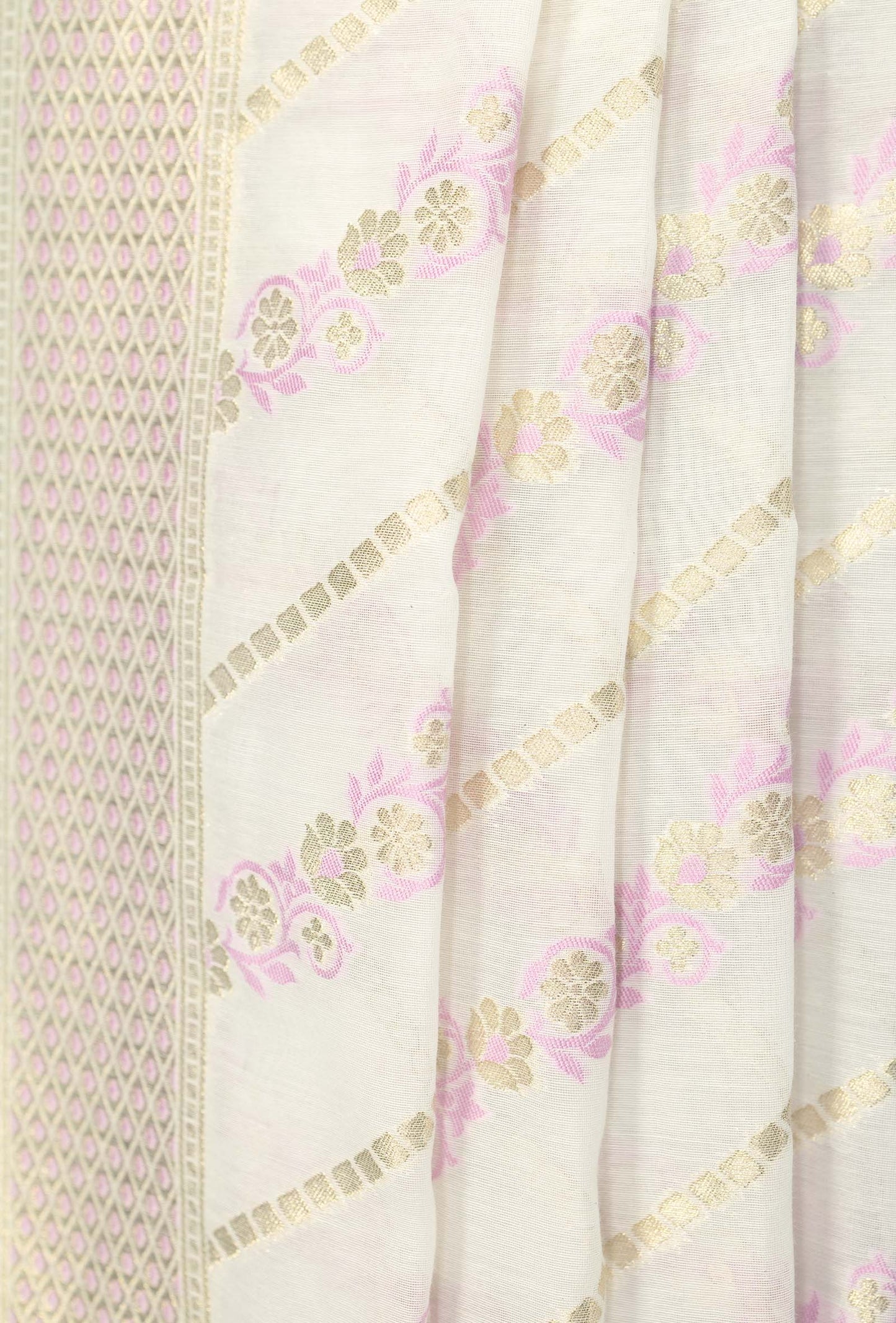 Ivory Chanderi Kurta, Dupatta & Pants Set