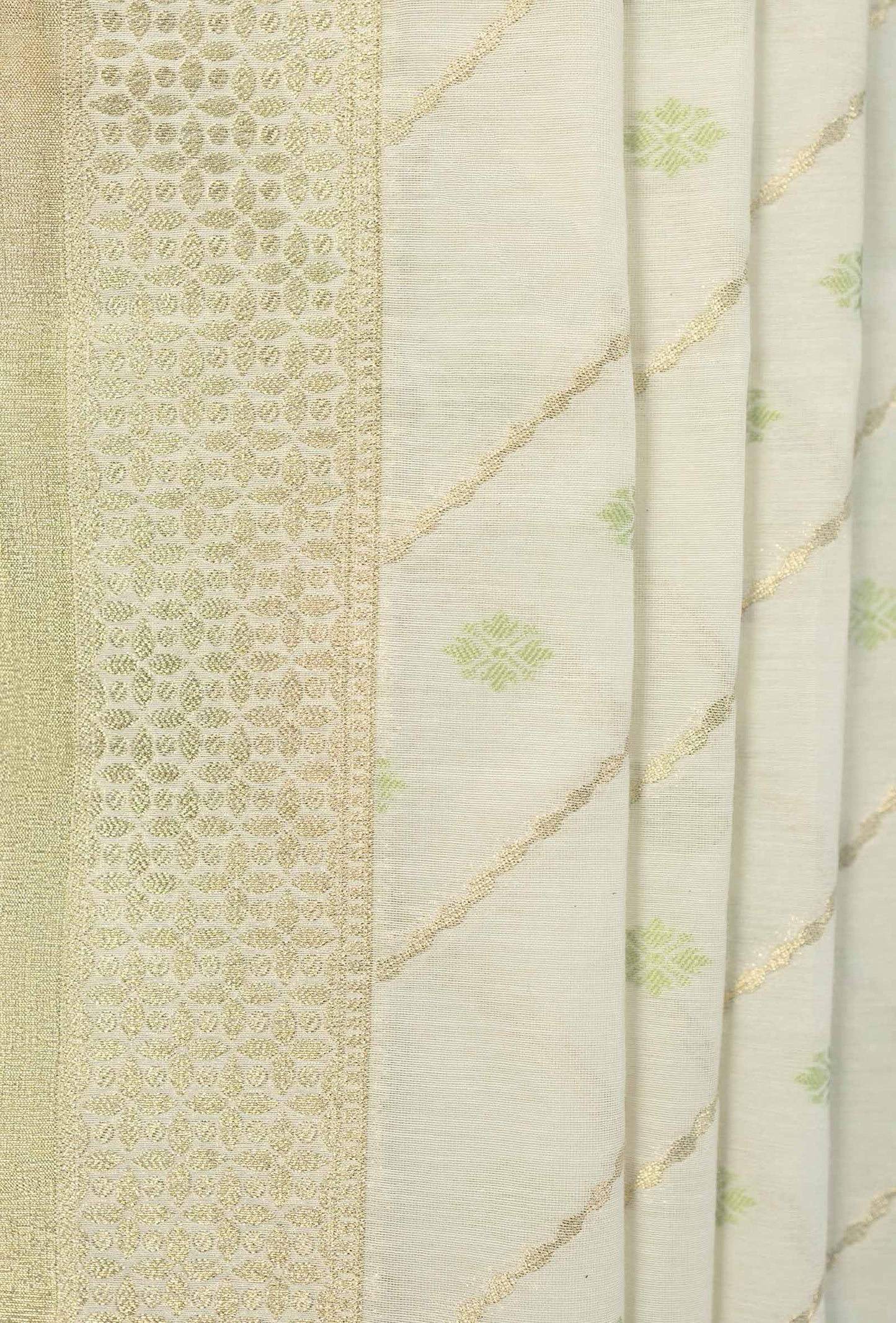 Ivory Chanderi Kurta Set With Dupatta And Pants