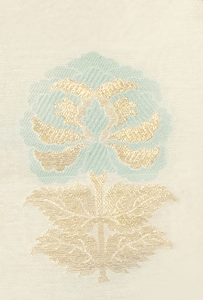 Pastel Blue & Ivory Chanderi Kurta, Dupatta & Pants Set