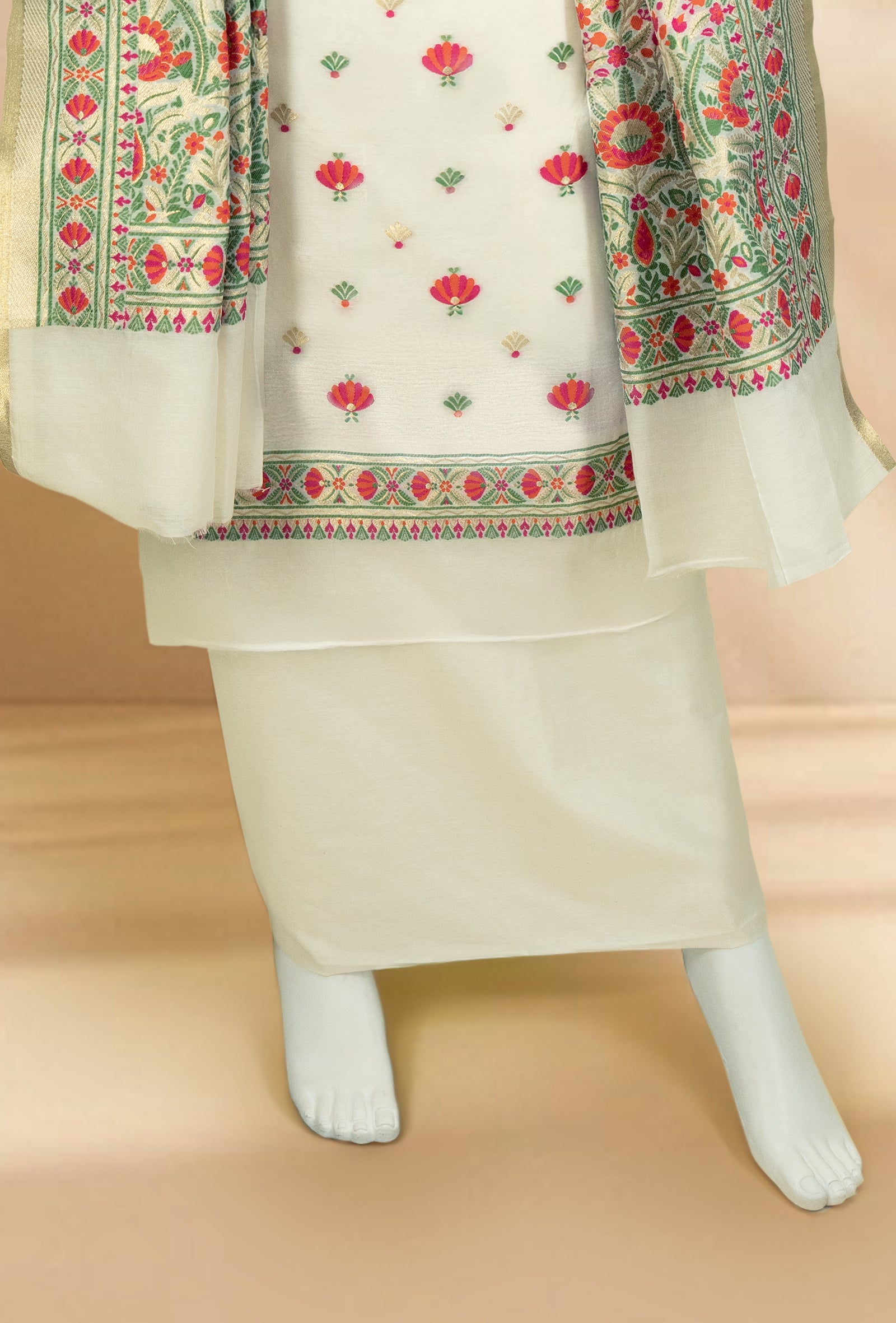 Serene Ivory Chanderi Ensemble Set