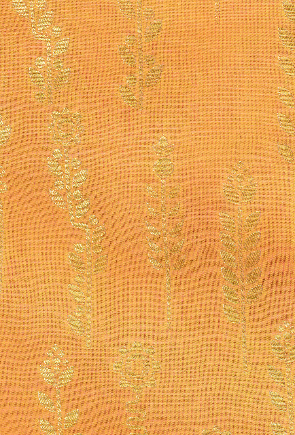 Orange Brocade Kurta Set With Chanderi Silk Dupatta & Pants