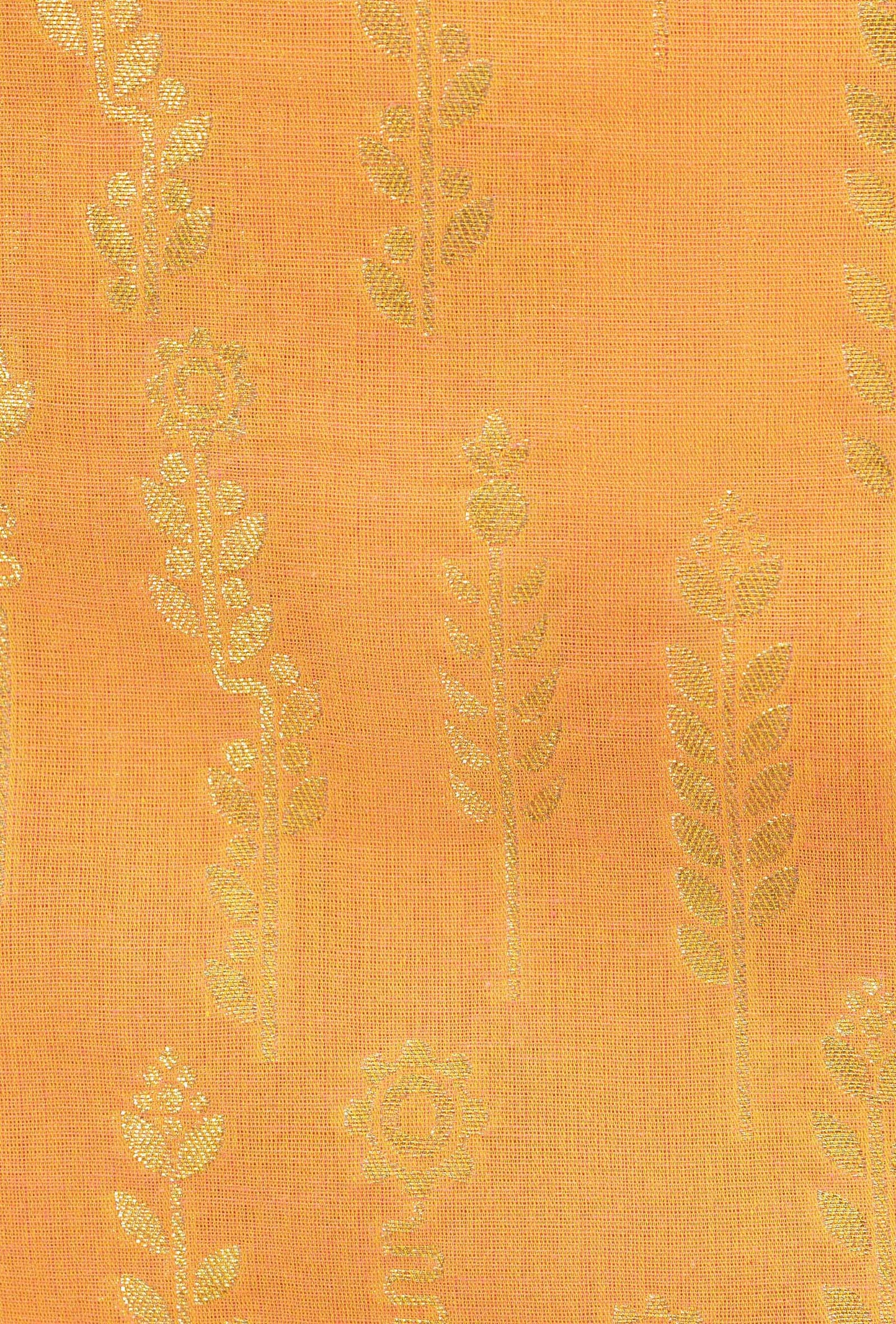 Orange Brocade Kurta Set With Chanderi Silk Dupatta & Pants