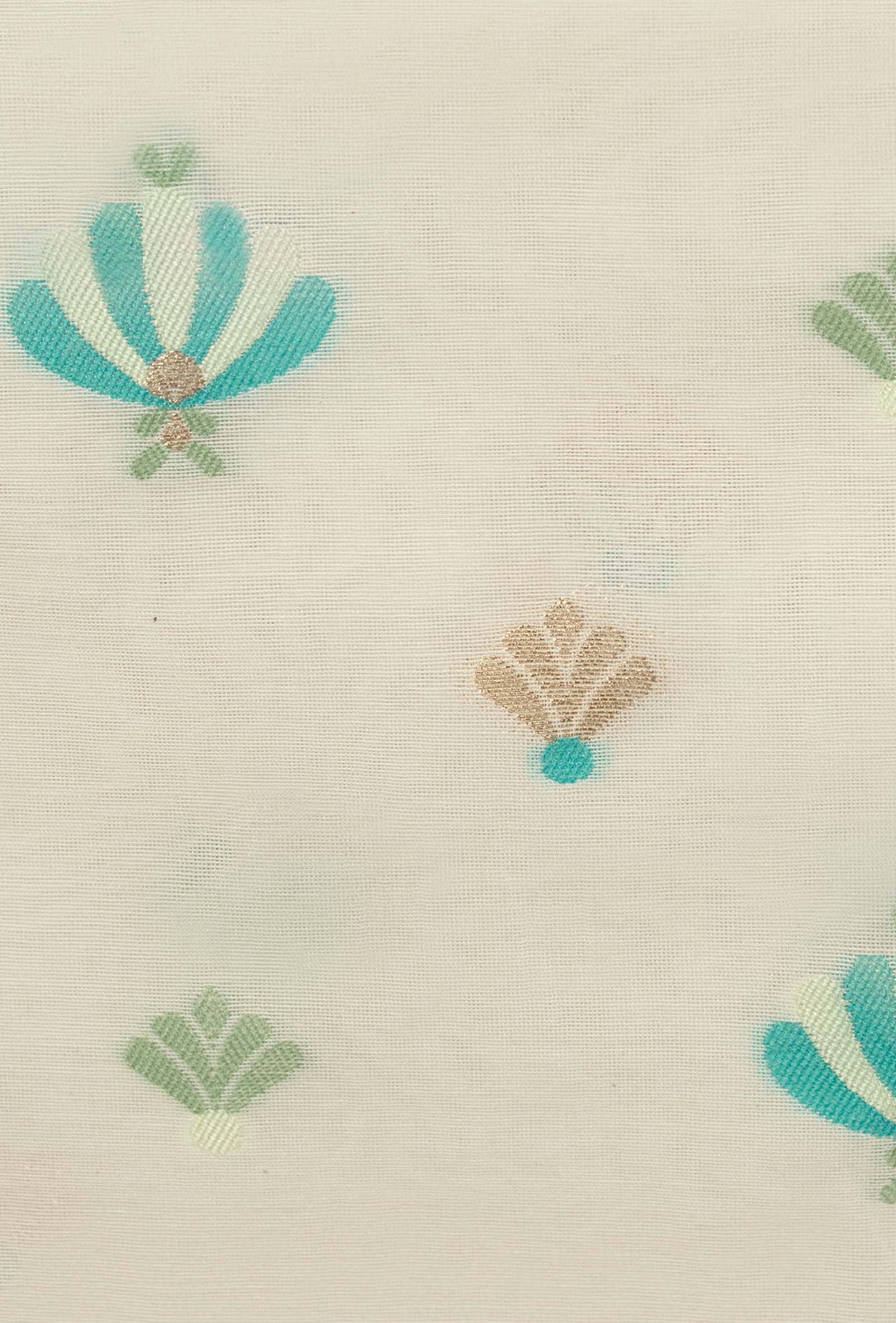 Ivory & Green Chanderi Kurta, Dupatta & Pants Set