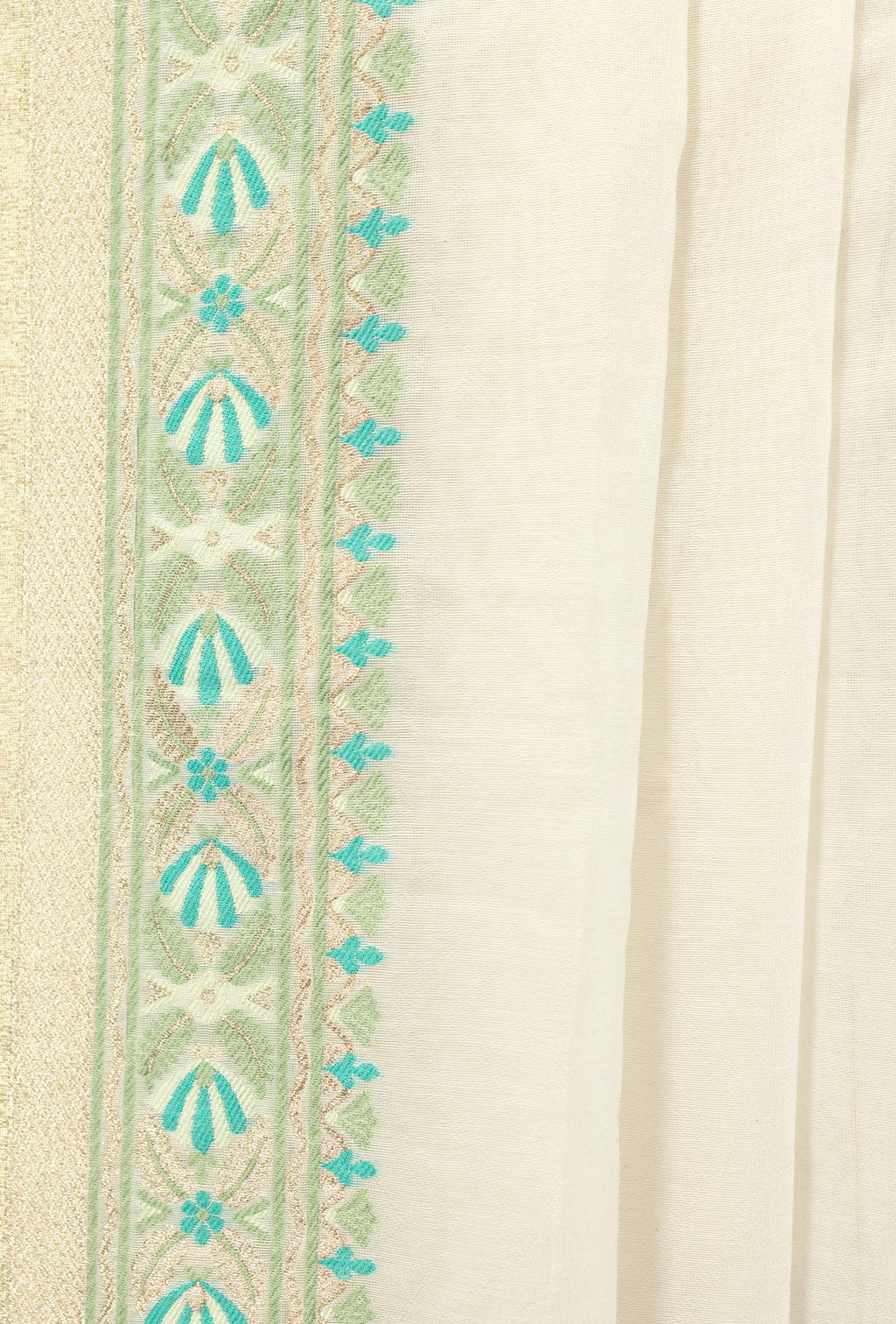 Ivory & Green Chanderi Kurta, Dupatta & Pants Set