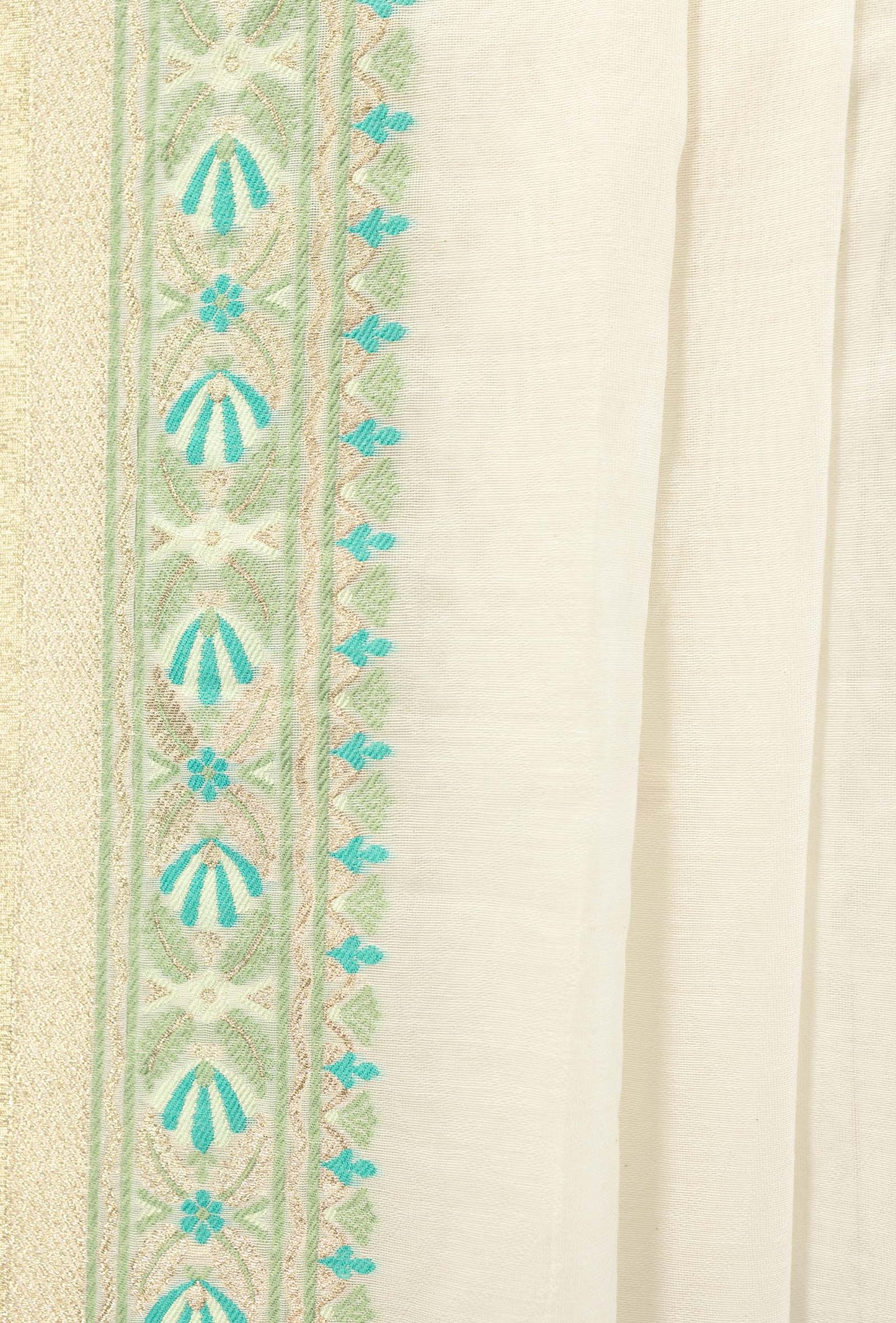 Ivory & Green Chanderi Kurta, Dupatta & Pants Set