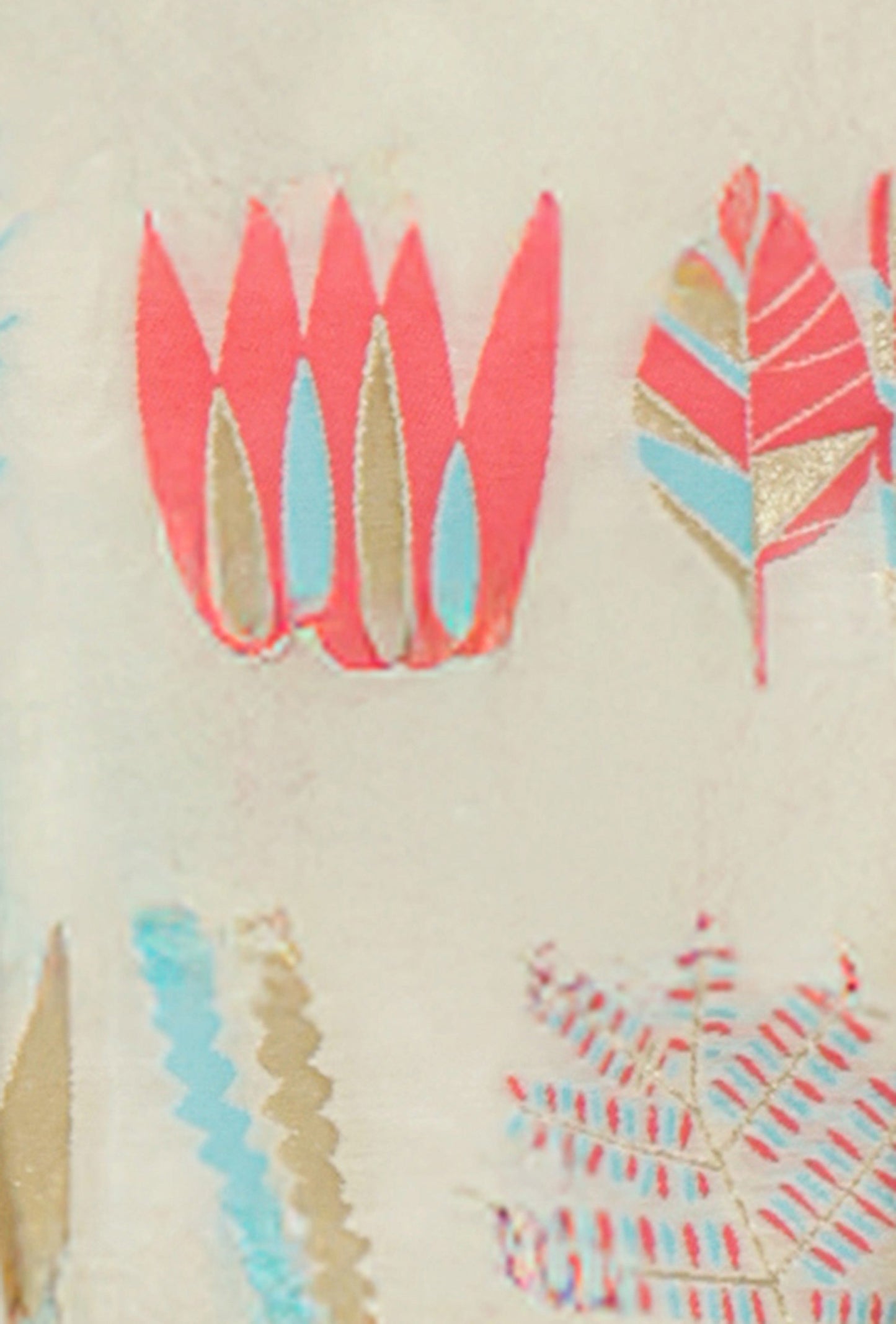 Ivory & Pink Chanderi Kurta, Dupatta & Pants Set